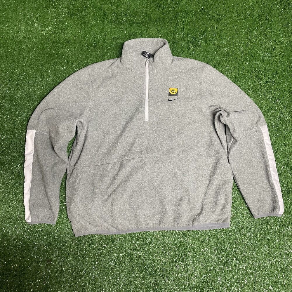 Nike Women’s Iowa Hawkeyes Quarter‑Zip Fleece – Large – Gray Athletic Pullover